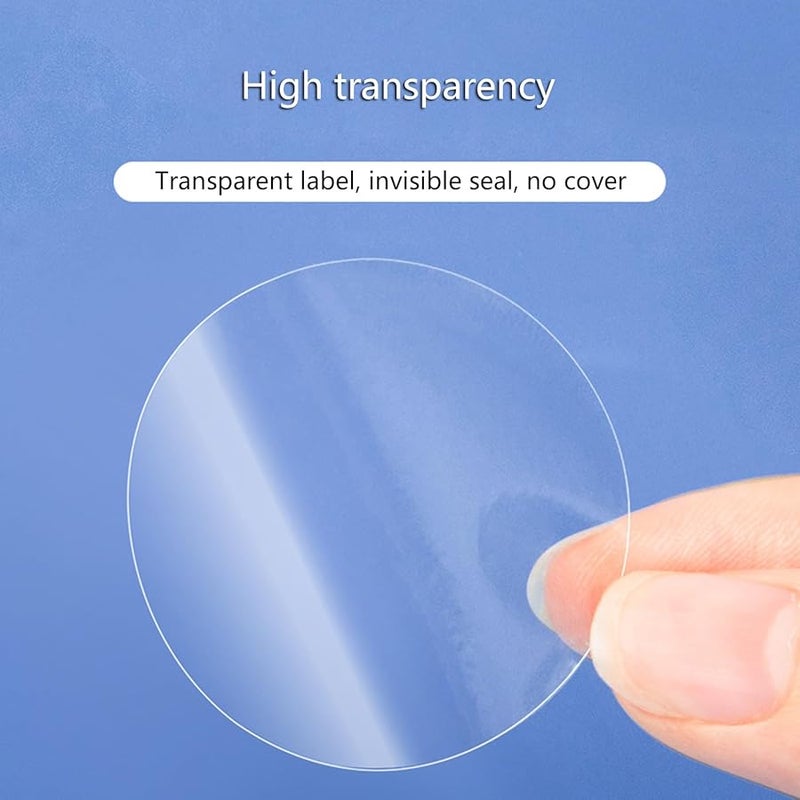 20mm Round Clear PVC Seal Stickers Self Adhesive Wrapping Labels For Envelope Invitation Packaging 500 Counts - Image 5